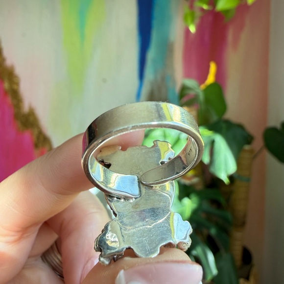 Spiny Oyster Heart Flower 925 Sterling Silver Ring Sz 7.5 | SS - Picture 5 of 5